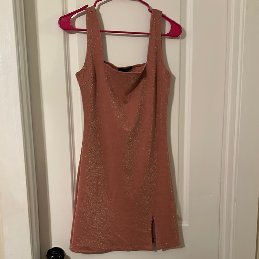 Elegant Dusty Pink Thick Sleeve Dress